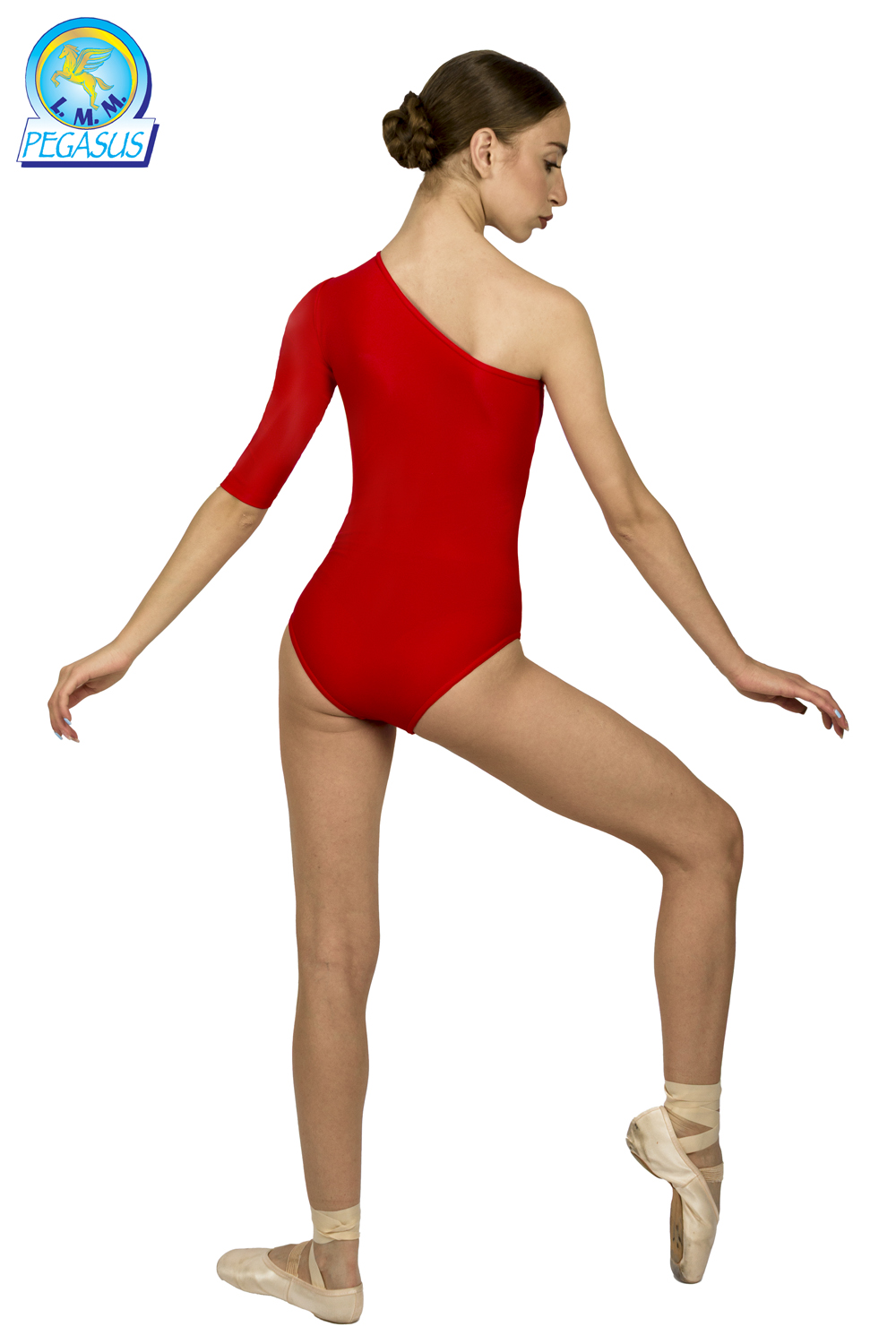 BODY IN LYCRA MONOSPALLA MANICA TRE QUARTI ROSSO DONNA